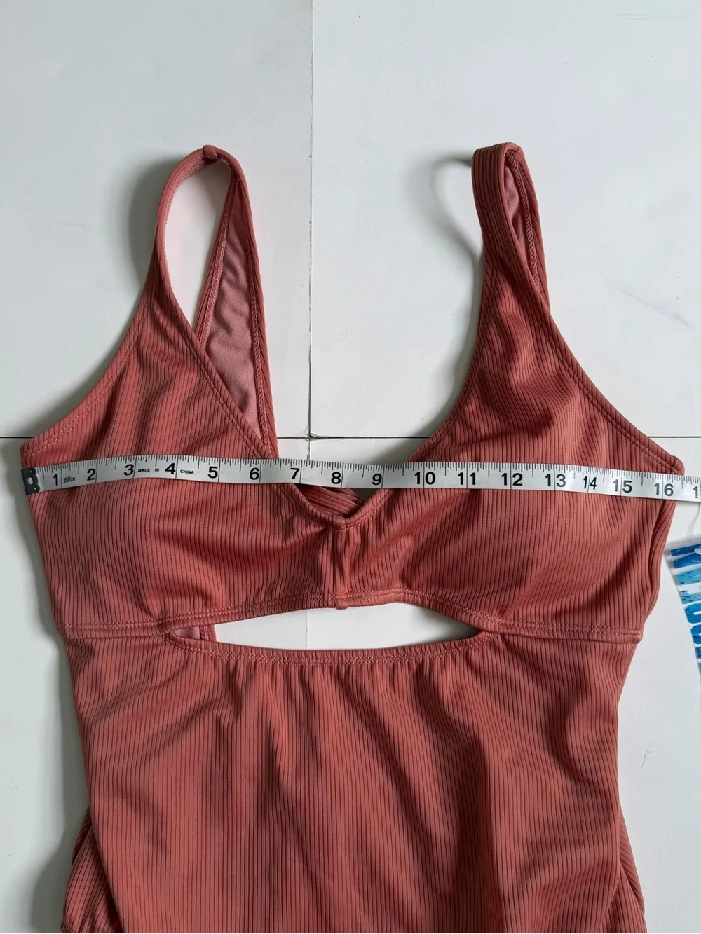 Ribbed Cutout One-Piece Swimsuit - Dusty Rose